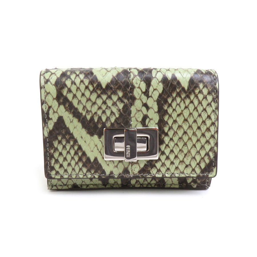 Fendi Python Wallet Green